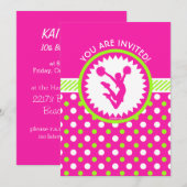 Gepersonaliseerde kamer / roze pom - groene pols-S Kaart (Voorkant / Achterkant)