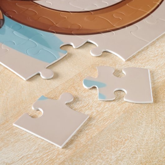 Gepersonaliseerde kangoeroe met baby in zakje legpuzzel (Zijkant)