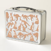 Gepersonaliseerde Kangoeroe metalen lunchbox (Achterkant)