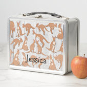 Gepersonaliseerde Kangoeroe metalen lunchbox (In situ)