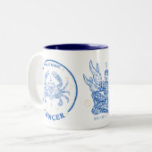 Gepersonaliseerde kanker Zodiac 11 oz Tweekleurige Koffiemok (Voorkant links)