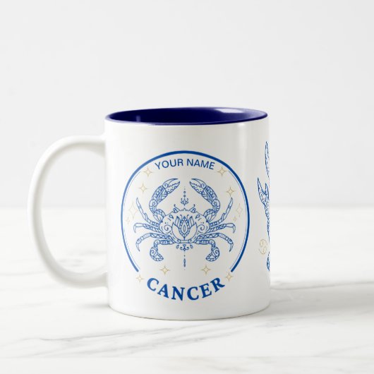 Gepersonaliseerde kanker Zodiac 11 oz Tweekleurige Koffiemok (Links)