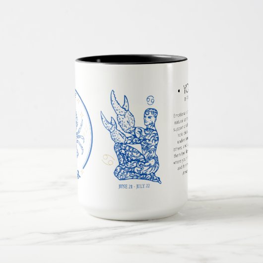 Gepersonaliseerde kanker Zodiac 15 oz Mok (Midden)