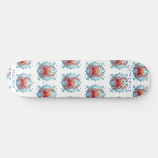 Gepersonaliseerde kankerkrab Astrologie Skateboard (Horizontaal)