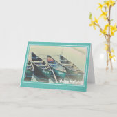 Gepersonaliseerde kano verjaardagskaart elke leeft kaart (Gele Bloem)