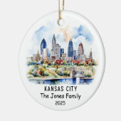 Gepersonaliseerde Kansas City Ornament, Kansas Keramisch Ornament (Links)