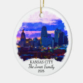 Gepersonaliseerde Kansas City Ornament, Kansas Sta Keramisch Ornament (Links)