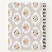 Gepersonaliseerde Kant Bloemen Girly Notitieboek (Achterkant)