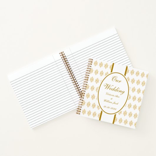 Gepersonaliseerde kant bruiloft gastenboek cadeau notitieboek (Binnen)