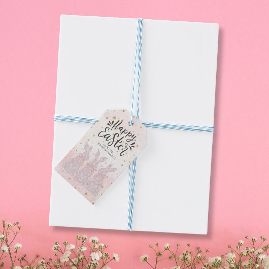 Gepersonaliseerde Kant Bunny Paascadeau Labels Cadeaulabel