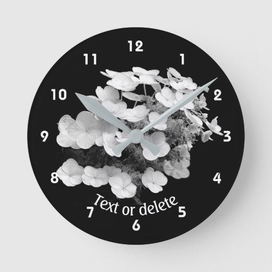 Gepersonaliseerde Kantkap Hydrangeabloem Ronde Klok (Voorkant)