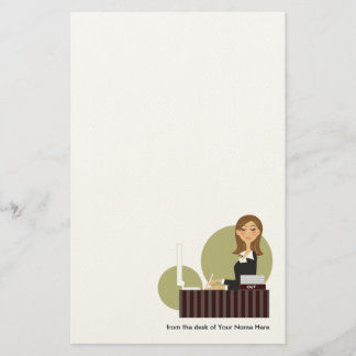 Gepersonaliseerde Kantoor Girl Stationery Briefpapier