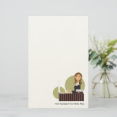 Gepersonaliseerde Kantoor Girl Stationery Briefpapier (Staand voorkant)