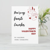 Gepersonaliseerde Kantoor Medewerker Valentijnsdag Kaart (Staand voorkant)