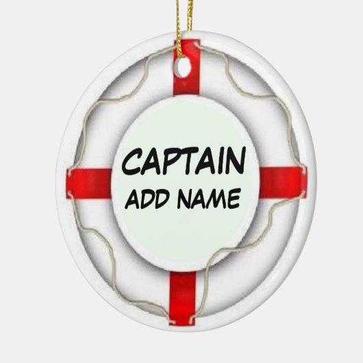 Gepersonaliseerde kapitein keramisch ornament (Links)