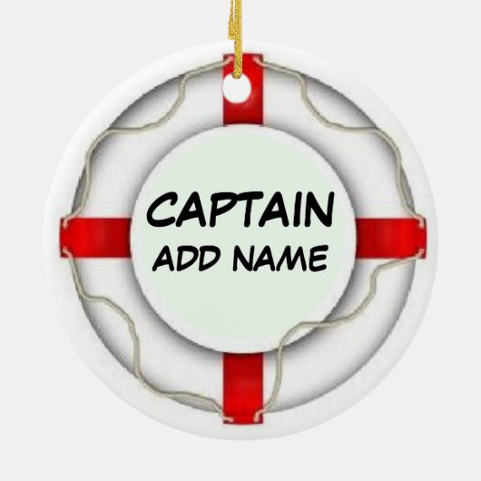 Gepersonaliseerde kapitein keramisch ornament (Achterkant)