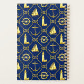 Gepersonaliseerde Kapitein Nautical Navy Gold Planner (Achterkant)
