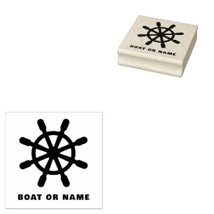 Gepersonaliseerde kapitein nautische schip wiel bo rubberstempel