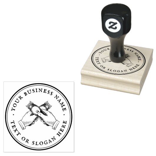 Gepersonaliseerde kapper ronde rubberstempel (Gestempeld)