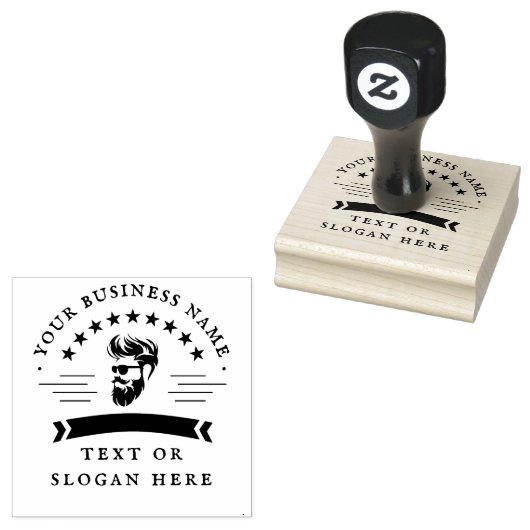 Gepersonaliseerde kapper ronde rubberstempel (Gestempeld)