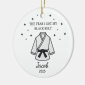 Gepersonaliseerde Karate Black Belt, Taekwondo Out Keramisch Ornament (Links)