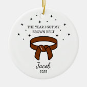 Gepersonaliseerde Karate Brown Belt, Taekwondo Out Keramisch Ornament (Voorkant)
