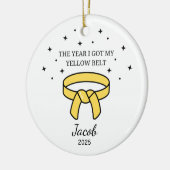 Gepersonaliseerde Karate Gele Gordel, Taekwondo Ou Keramisch Ornament (Links)