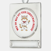 Gepersonaliseerde karate kat verzilverd banner ornament (Links)