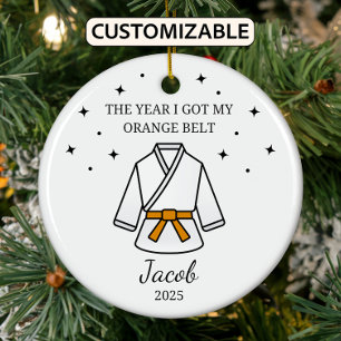 Gepersonaliseerde Karate Oranje riem, Taekwondo Ou Keramisch Ornament