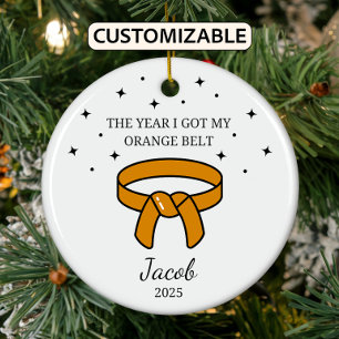 Gepersonaliseerde Karate Oranje riem, Taekwondo Ou Keramisch Ornament