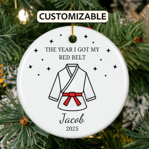 Gepersonaliseerde Karate Rode Gordel, Taekwondo Ou Keramisch Ornament