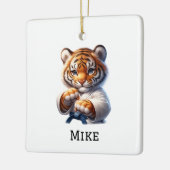 Gepersonaliseerde Karateka/Karate Kerst Keramisch Ornament (Links)