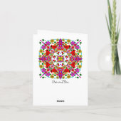 Gepersonaliseerde kardinaal en bloemen Mandala Bir Kaart (Achterkant)