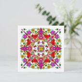 Gepersonaliseerde kardinaal en bloemen Mandala Bir Kaart (Staand voorkant)