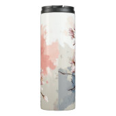 Gepersonaliseerde Kardinaal en Bloemen Thermische  Thermosbeker (Achterkant)