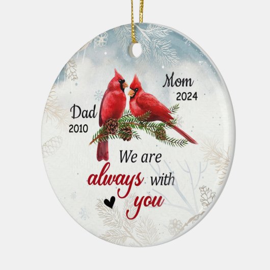 Gepersonaliseerde Kardinaal Gedenkgeschenken We zi Keramisch Ornament (Links)