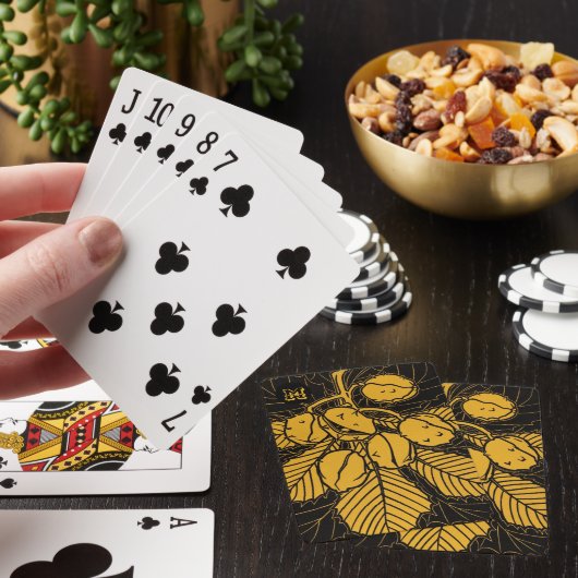 Gepersonaliseerde  Kastanje Zwart en Bruin Pokerkaarten (Insitu)