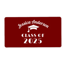 Gepersonaliseerde kastanjebruin en wit Afstuderen