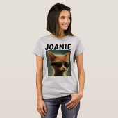 GEPERSONALISEERDE KAT AANGEPASTE MEISJES T-SHIRTS (Voorkant volledig)