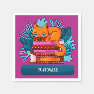 Gepersonaliseerde kat goedgekeurde boeken Roze Servet