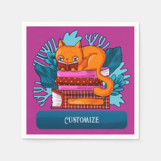 Gepersonaliseerde kat goedgekeurde boeken Roze Servet (Voorkant)