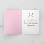 Gepersonaliseerde kat Happy 1ste schooldag Kaart (Binnen)