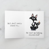 Gepersonaliseerde kat kleine birdie vertelde me... kaart (Binnen)