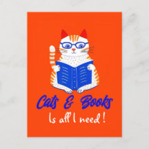 Gepersonaliseerde kat lezen kalligrafie ontwerp