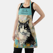 Gepersonaliseerde Kat Liefhebbers Moeder Papa Scri Schort (Insitu)