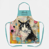 Gepersonaliseerde Kat Liefhebbers Moeder Papa Scri Schort (Voorkant)