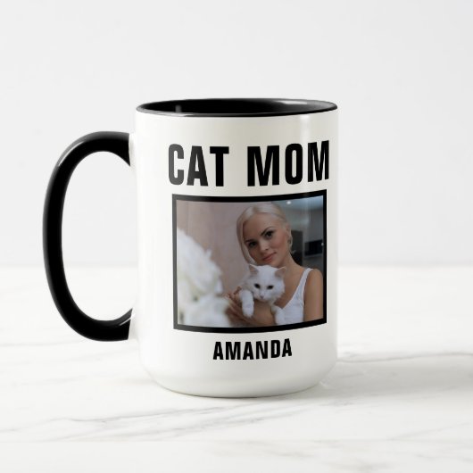 Gepersonaliseerde kat mam aangepaste foto mok (Links)