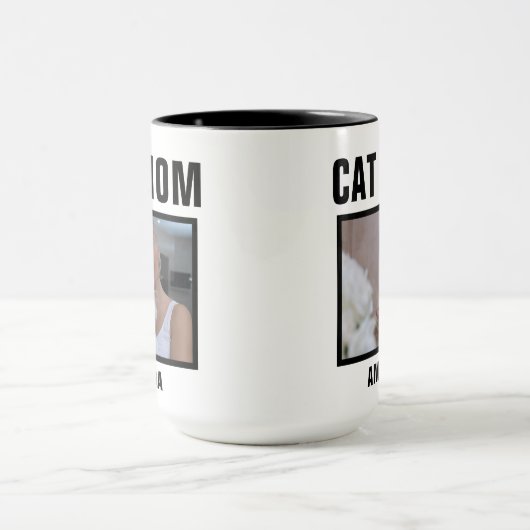 Gepersonaliseerde kat mam aangepaste foto mok (Midden)