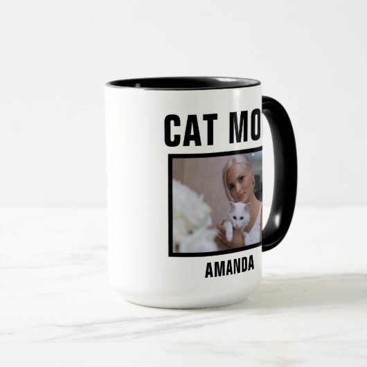 Gepersonaliseerde kat mam aangepaste foto mok (Voorkant rechts)