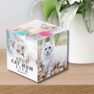 Gepersonaliseerde Kat Mam Keepsake Pet Foto Kubus